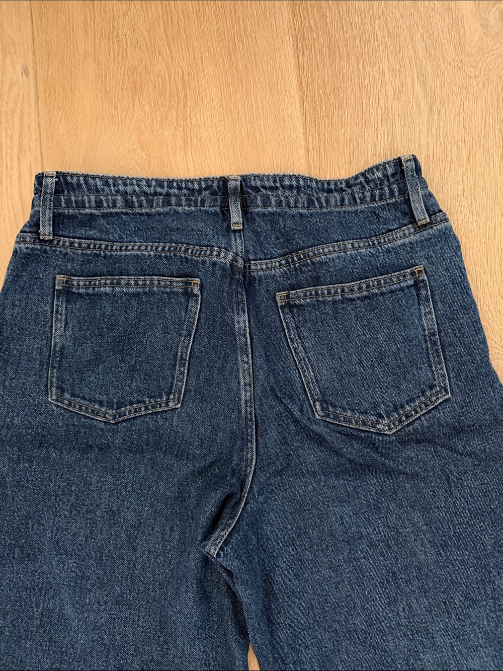 Frame Denim Wide Leg Drawstring Jeans - Dark Indigo Blue - Picture 4 of 4